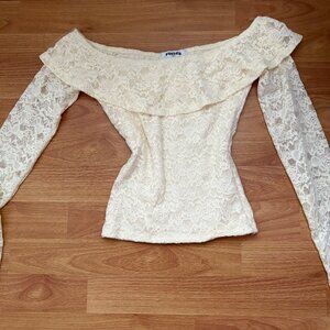 RSQ Off the Shoulder Lace Top